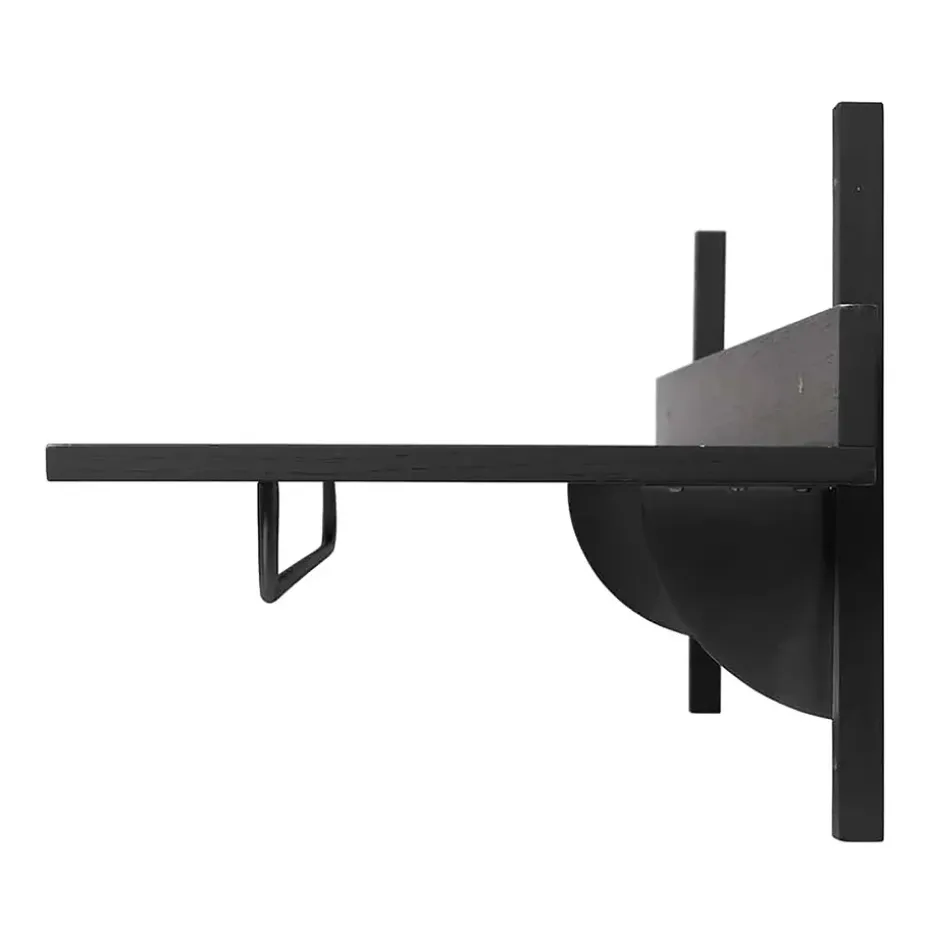 Estante con barra Sector 37 x 87 cm, Black ash-black brass