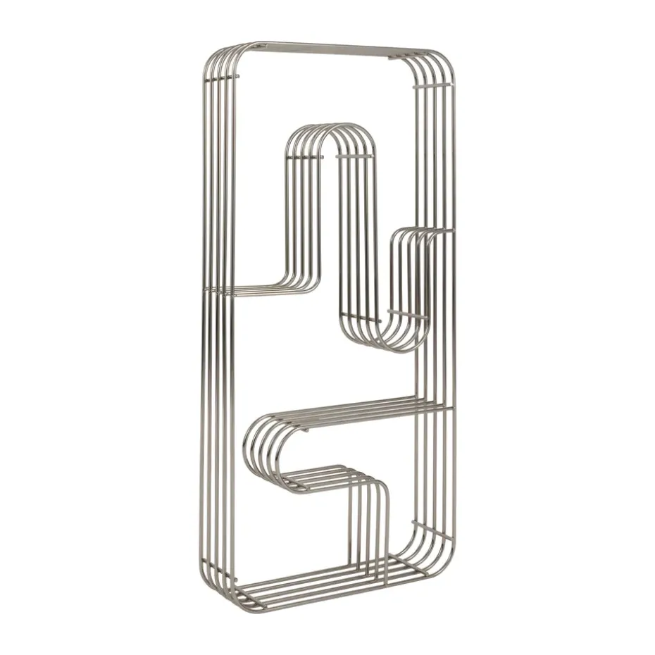 Estante de pared rectangular Curva, Plata