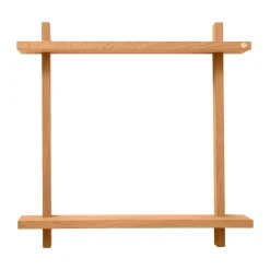 Estante de pared Treat doble, Roble natural aceitado, 50×12×50 cm