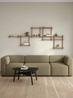 Estante de pared Treat doble, Roble natural aceitado, 50×12×50 cm