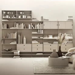 Estante para revistero String madera, Chapa de fresno, 58x30 cm