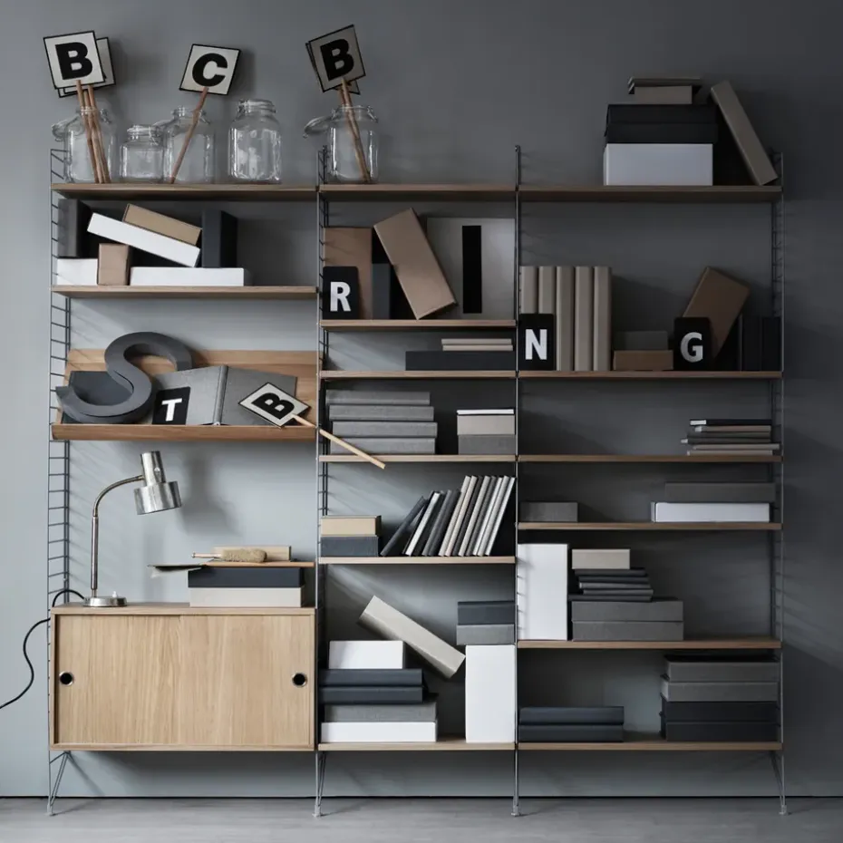 Estante para revistero String madera, Roble, 78x30 cm