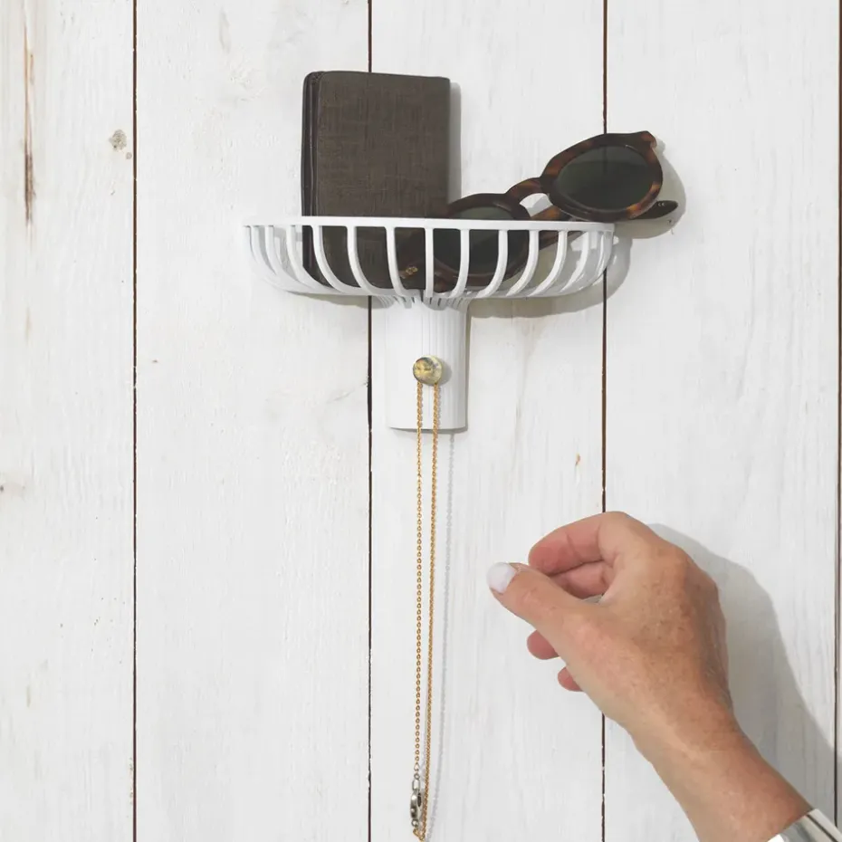 Estante para sombreros con gancho Lunett objects, Blanco