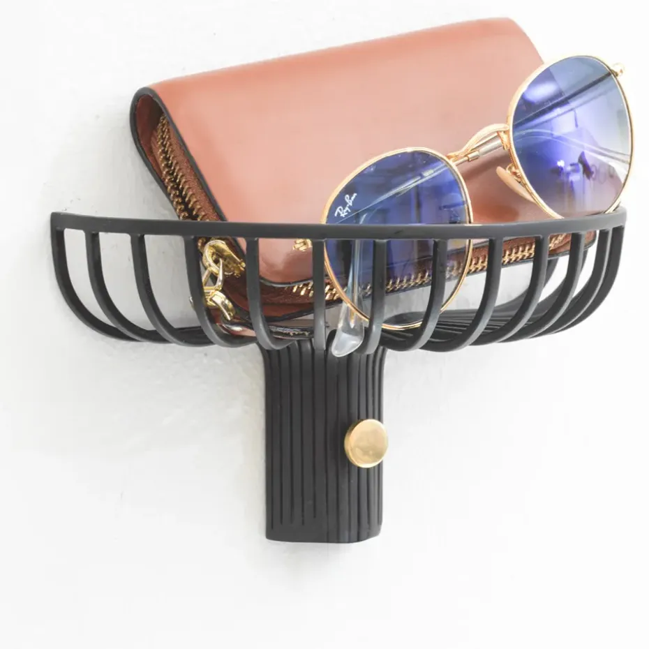 Estante para sombreros con gancho Lunett objects, Negro