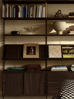 Estante para zapatos String metal, Marrón oscuro, 58×30 cm