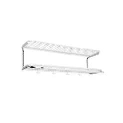Estante sombrerero Classic 650, Blanco/cromo, 2 niveles, 100 cm