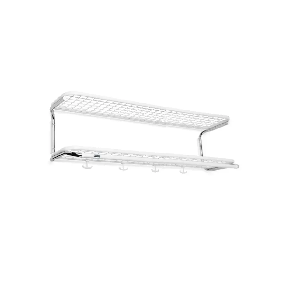 Estante sombrerero Classic 650, Blanco/cromo, 2 niveles, 100 cm