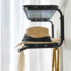 Estante sombrerero Classic 650, Negro/cromo, 2 niveles, 120 cm