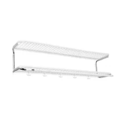 Estante sombrerero Classic 650, Blanco/cromo, 2 niveles, 110 cm