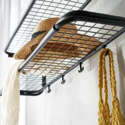 Estante sombrerero Classic 650, Negro/cromo, 2 niveles, 90 cm