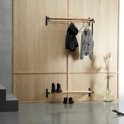 Estante sombrerero Nostalgi 291 100 cm, roble-negro