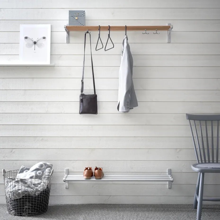 Estante sombrerero o zapatero Nostalgi, Abedul, base negra