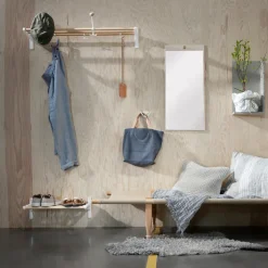 Estante sombrerero o zapatero Nostalgi, Cobre, base blanca