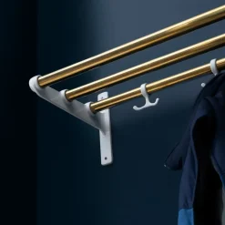 Estante sombrerero o zapatero Nostalgi, Aluminio, base blanca