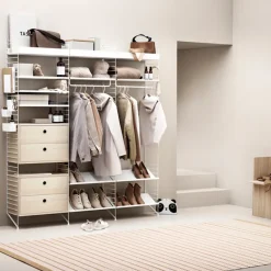 Estante String metal, Beige, 58x30 cm, borde alto