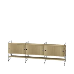 Estante String, Roble, 78x30 cm, paquete de 3