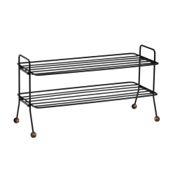 Estante zapatero Bill, negro-marrón oscuro