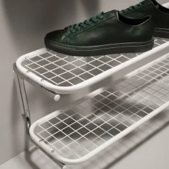 Estante zapatero Classic 650, Blanco/cromo, 2 niveles, 100 cm