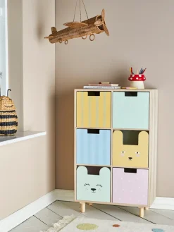 Estantería Calle con 6 cajones 55x88,5 cm, Natur