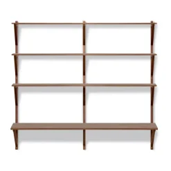 Estantería con escritorio BM29, 149x134 cm, Walnut lacquer