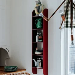 Estantería de pared Flaneaur 27x128 cm, Burgundy