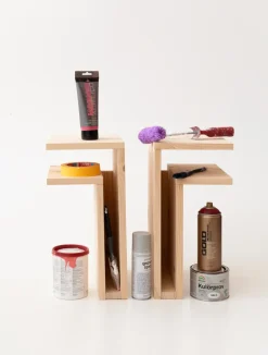 Estantería de pared F-shelf Play DIY, Pino, izquierdo