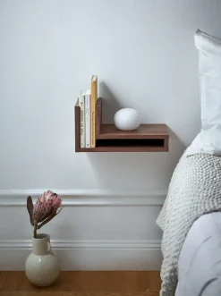 Estantería de pared F-shelf nogal, estante a la derecha