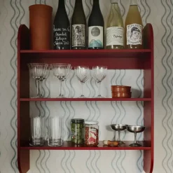 Estantería de pared Strapats 62x73,6 cm, Burgundy