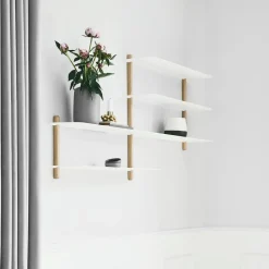 Estantería Nivo B, roble claro-blanco