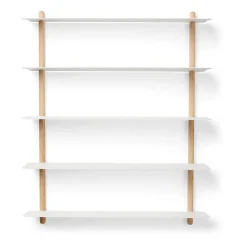 Estantería Nivo E, roble claro-blanco
