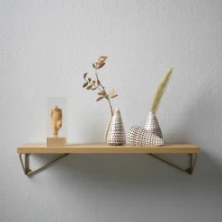 Estantería Pythagoras XS, roble, latón