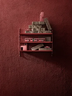 Estantería String Pocket metal, Oxtorg rojo