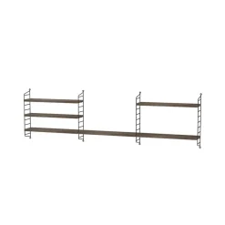 Estantería String Pocket, nogal-negro, nogal-negro