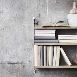 Estantería String Pocket, roble-blanco, roble-blanco