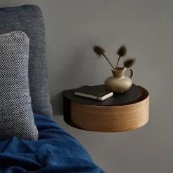 Estantería Wallie, negro, roble