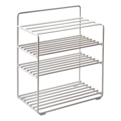 Estantería-Taburete Lower East Seat 50x28x58 cm, White-cognac leather