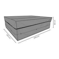 Funda protectora para Brafab conjunto de mesa y sillas, Negro 265x155 cm