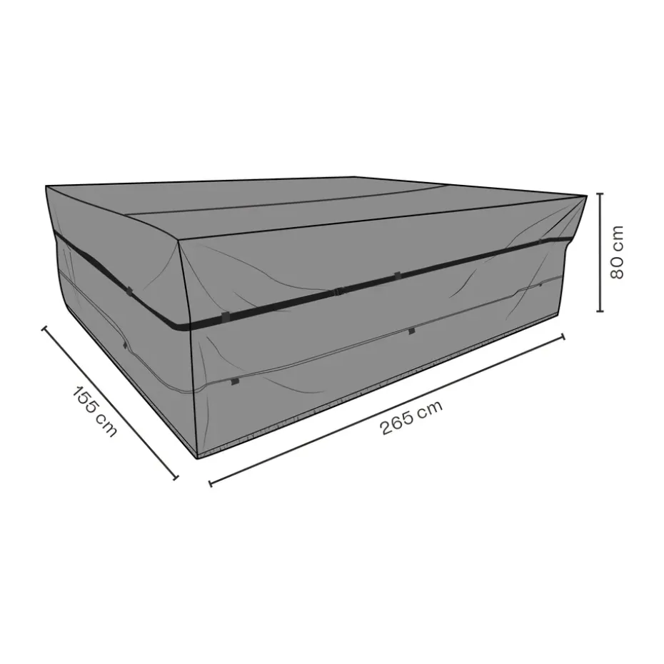 Funda protectora para Brafab conjunto de mesa y sillas, Negro 265x155 cm