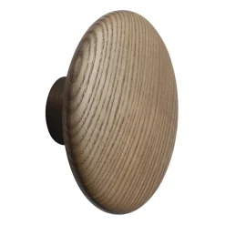 Gancho Dots wood dark stained brown, Ø13 cm
