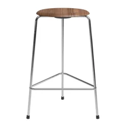 High Dot counter stool 3 patas, Nogal-cromo