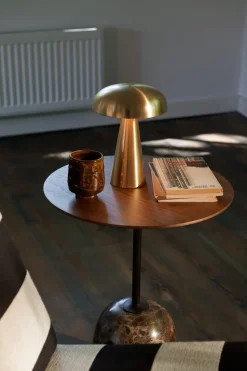 Lato Mesa LN8, Lacquered walnut-Emperador marble