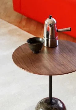 Lato Mesa LN8, Lacquered walnut-Emperador marble