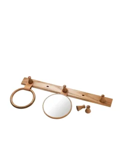 Listón de ganchos Q3 Allé 5 ganchos, Oak nature lacquered