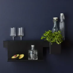 Listón magnético Flex Rail 60 cm, roble teñido de negro-negro