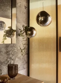 Maceta colgante GLOBE Ø21 cm h32 cm, Plata