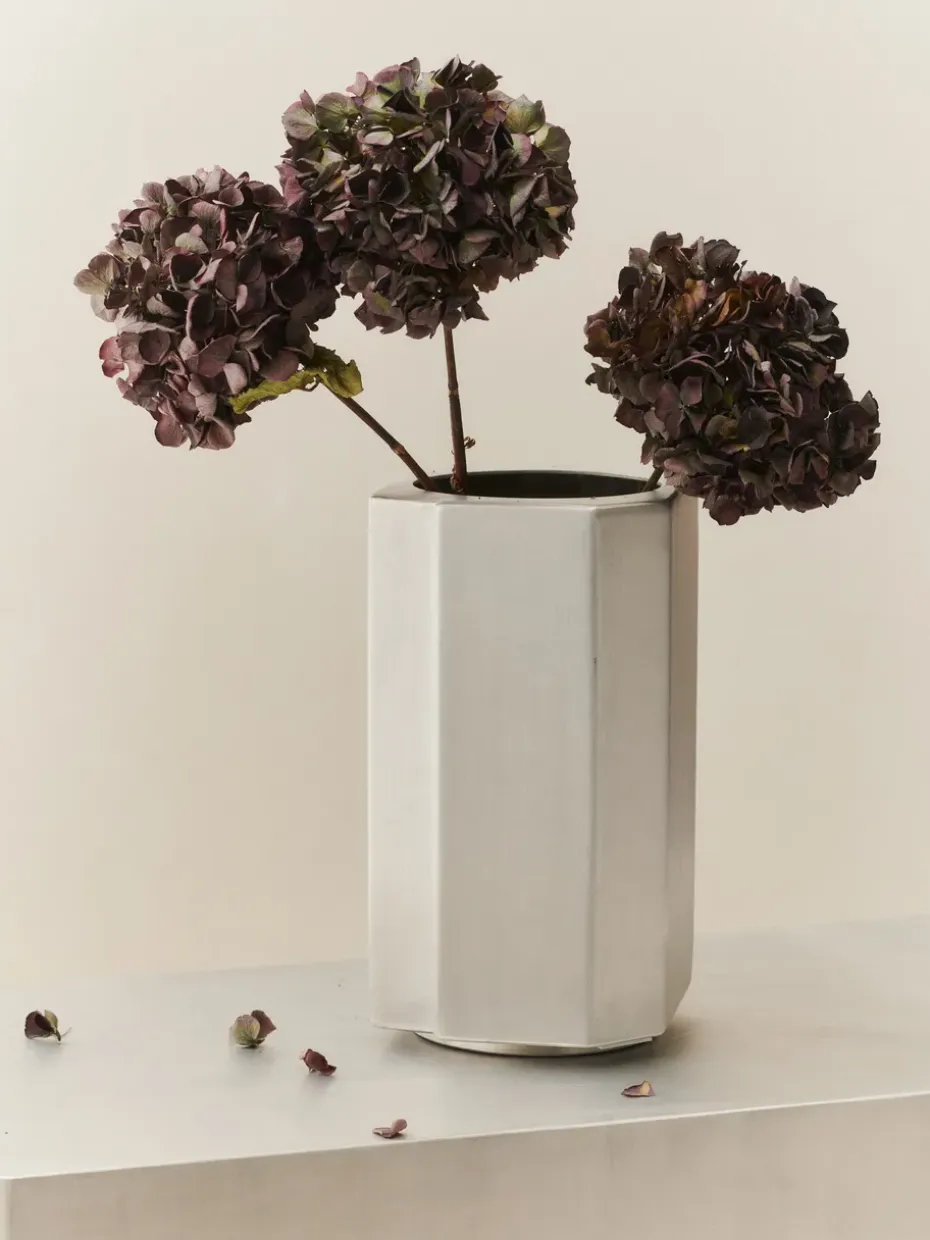 Maceta Funki S 36 cm, Brushed Aluminium