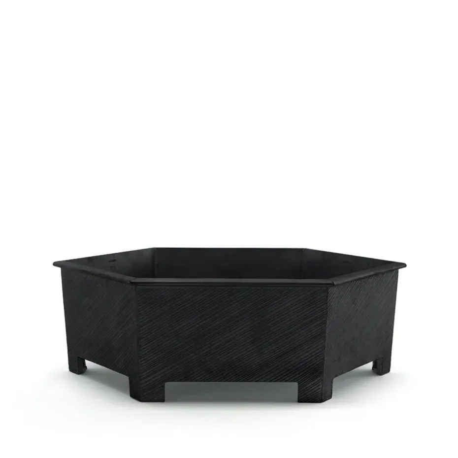 Maceta Hexagon, Negro, no. 3