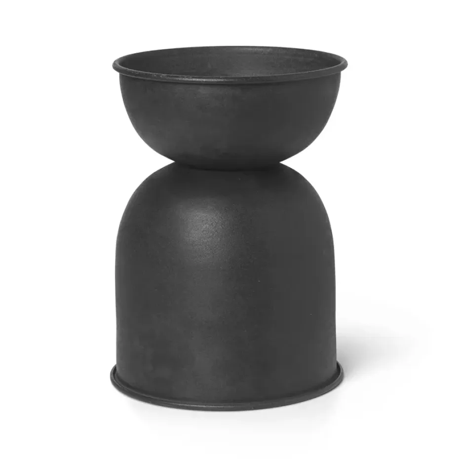 Maceta Hourglass extra small Ø21 cm, negro-gris oscuro