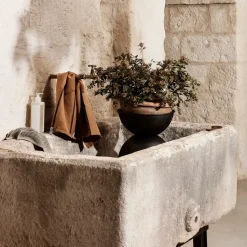 Maceta Hourglass extra small Ø21 cm, negro-gris oscuro