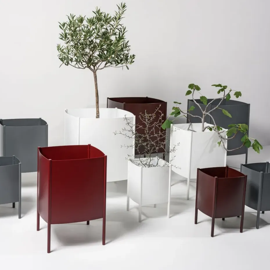 Maceta Konvex Pot, Blanco, mediana Ø34 cm